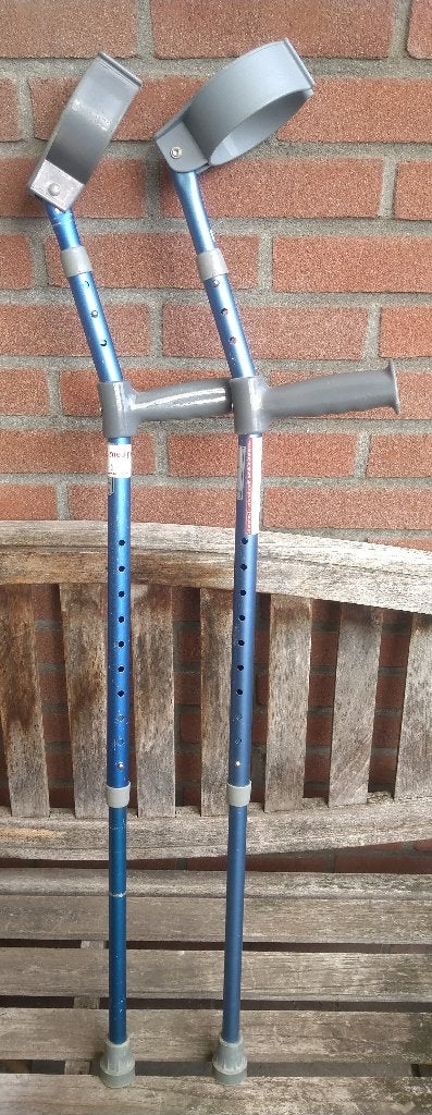 kinder-loopkrukken, 2 st. metalic blauw, Diversen, Ophalen of Verzenden, In hoogte verstelbaar, Gebruikt