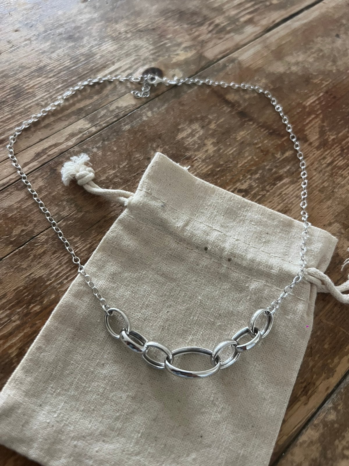 Zilveren 925 ketting met grote schakels, Verzenden, Nieuw, Zilver