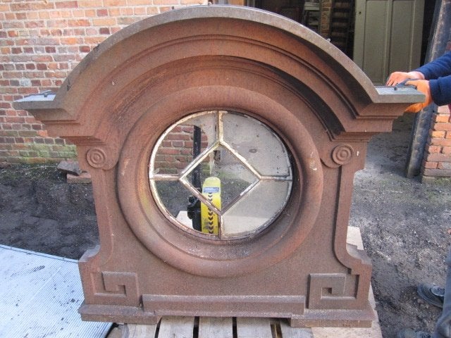 Oeil de boeuf 126x123cm / Monumentaal bijzonder ossenoog, Ophalen, Zo goed als nieuw