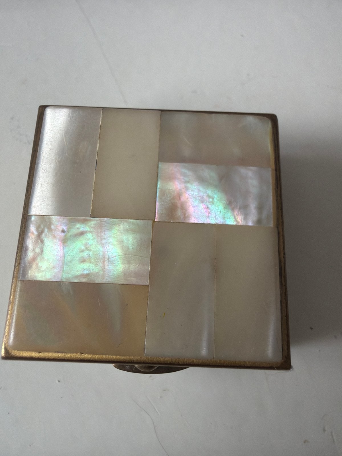 Vintage doosje met parelmoer inleg, Ophalen of Verzenden
