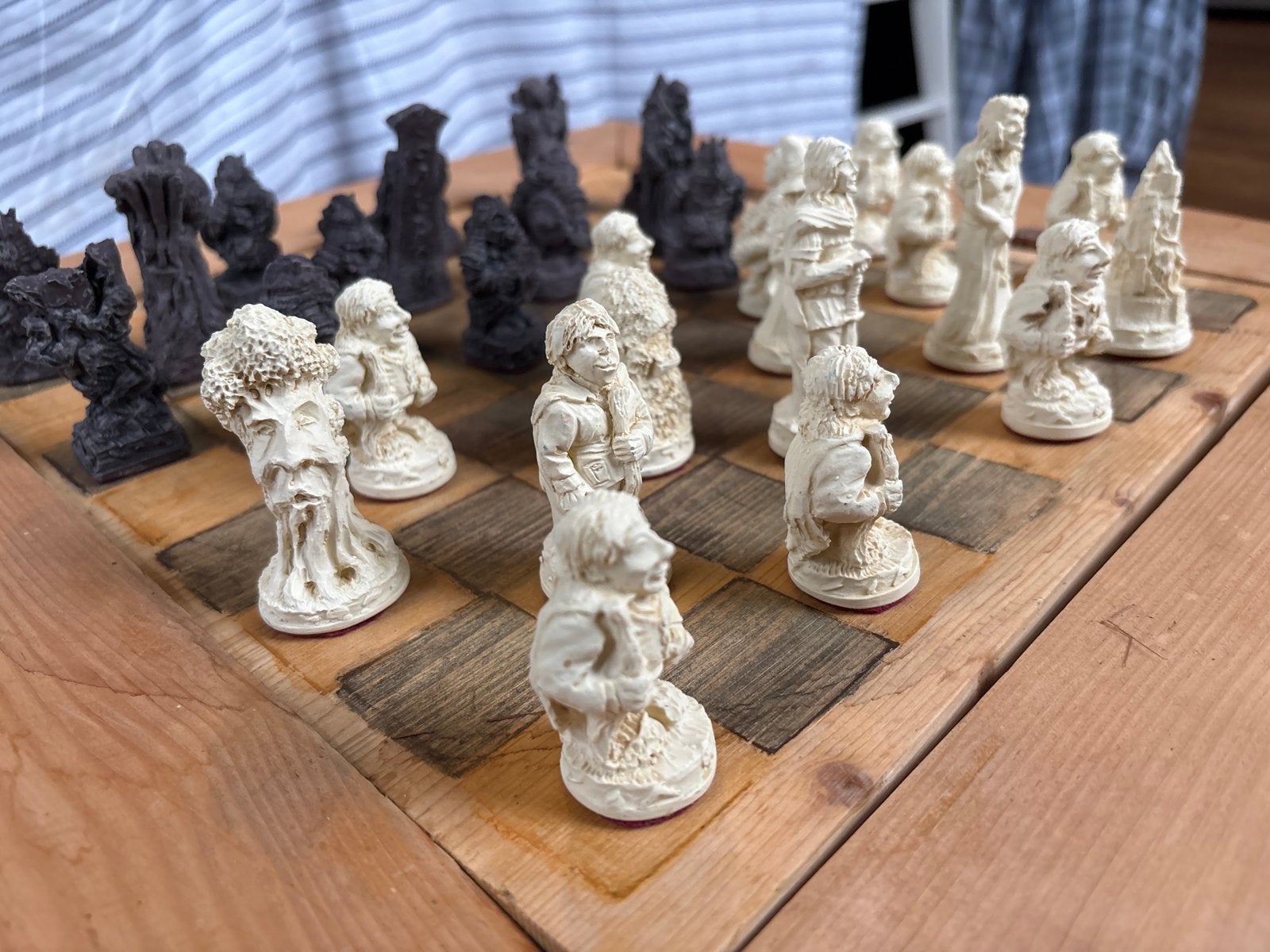 Unieke handgemaakte schaak- en backgammon tafel, Een of twee spelers, Ophalen of Verzenden, Gebruikt