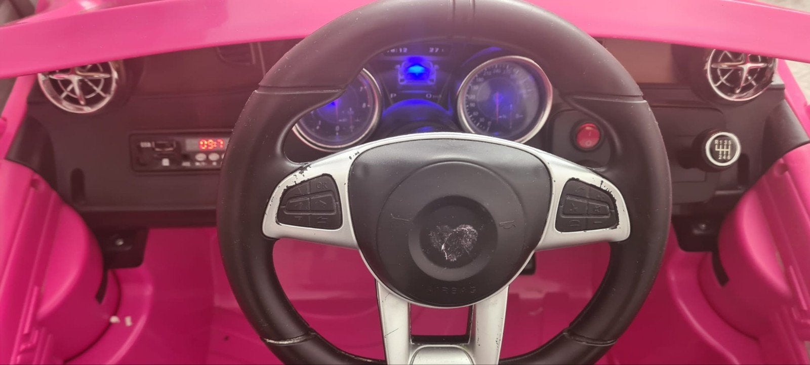 Roze Mercedes-Benz SL65 AMG elektrische kinderauto, Gebruikt
