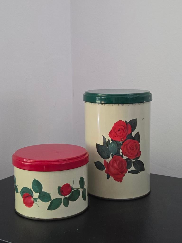 Vintage blikken Tomado Roos 2x, Verzamelen, Blikken, Ophalen of Verzenden, Gebruikt, Overige