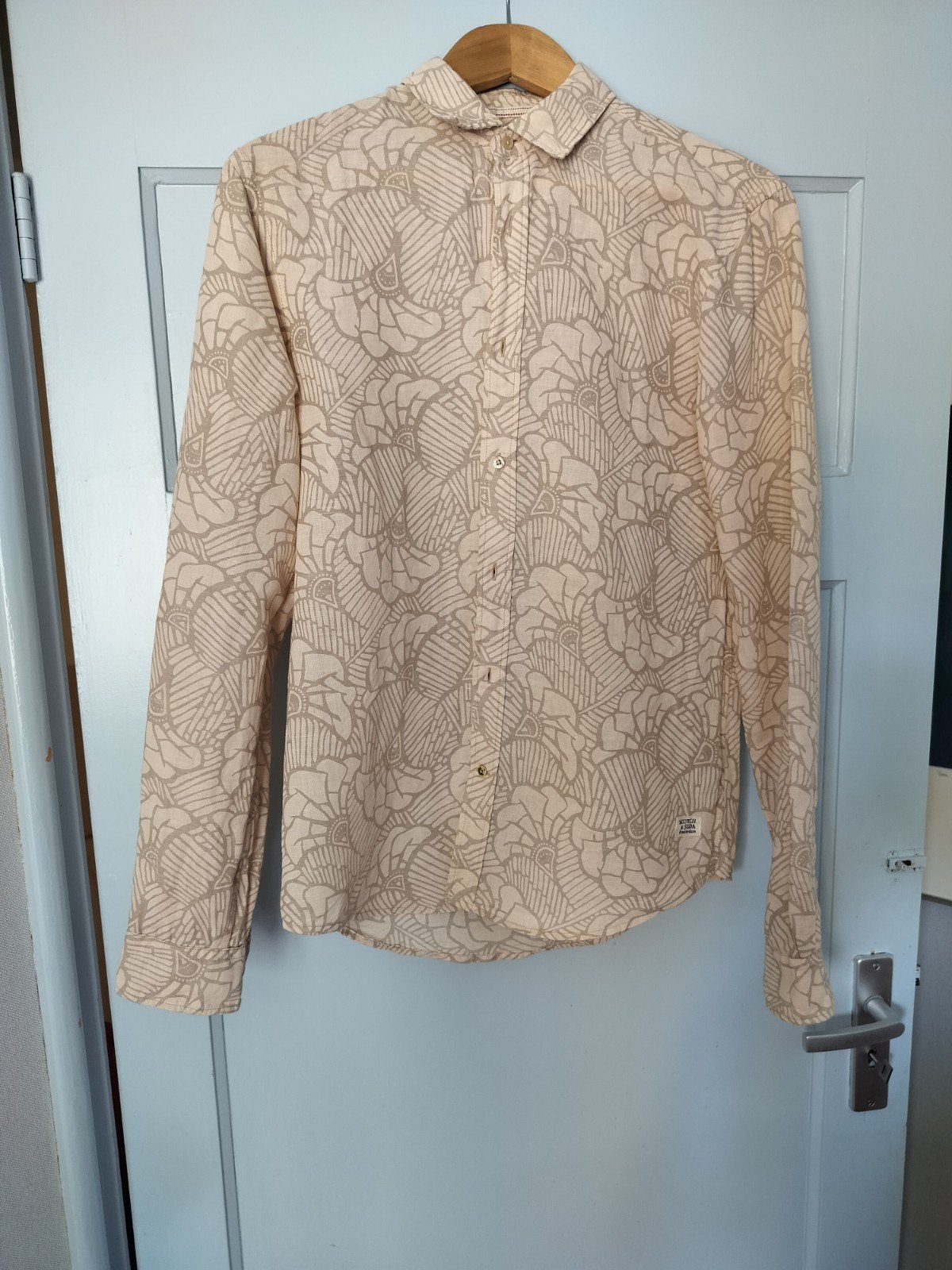 Licht zalmroze met grijs overhemd M, Ophalen of Verzenden, Gedragen, Meerkleurig, Scotch & Soda