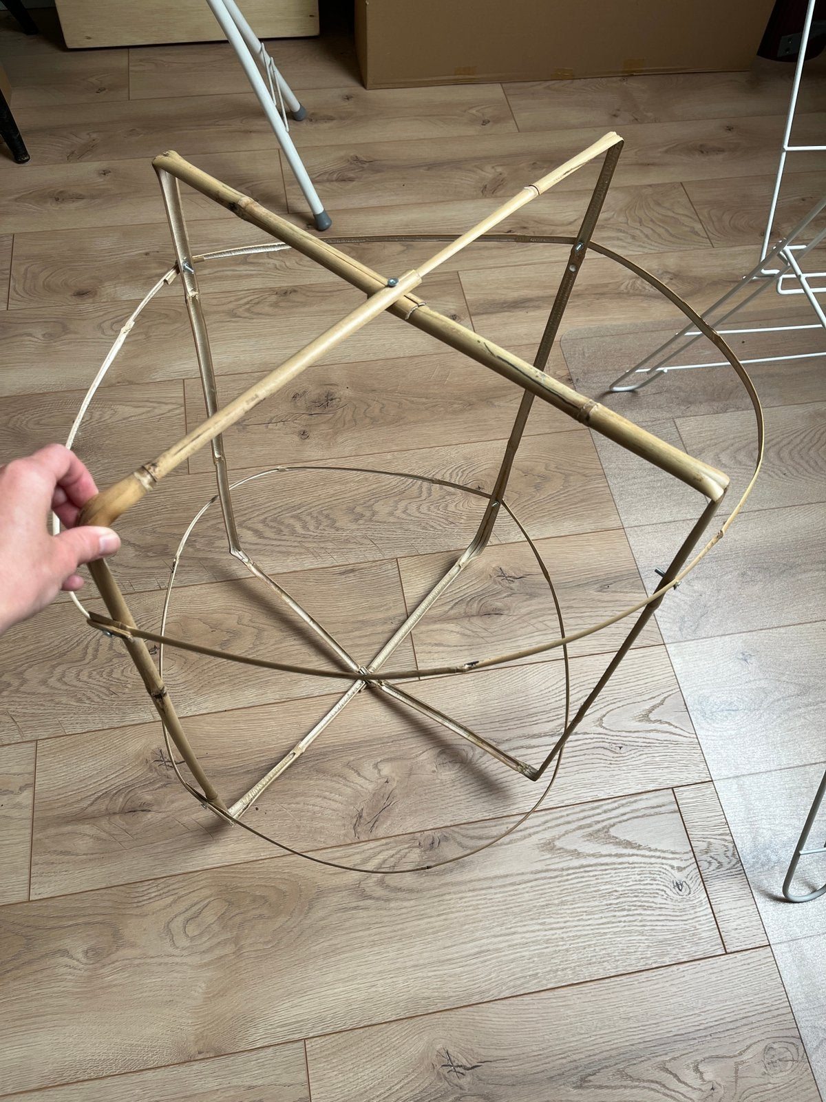 Bamboe hanglamp, Ophalen, Nieuw, Hout, Overige fittingen