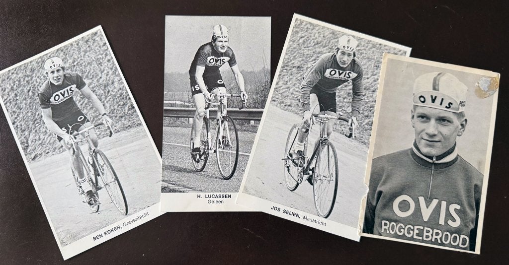 Wielrennen 4 fotokaarten OVIS ROGGEBROOD jaren 60/70, Ophalen of Verzenden, Overige typen