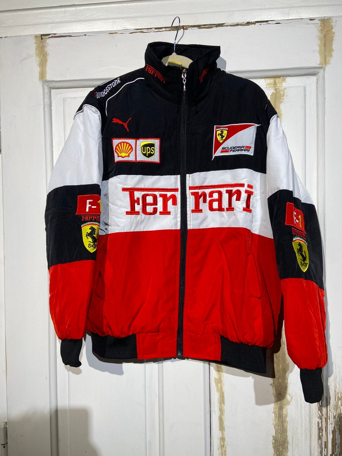 Ferrari Bomberjack Racing (maat S) Vintage white, Ophalen of Verzenden, Zo goed als nieuw, Maat 46 (S) of kleiner, Rood