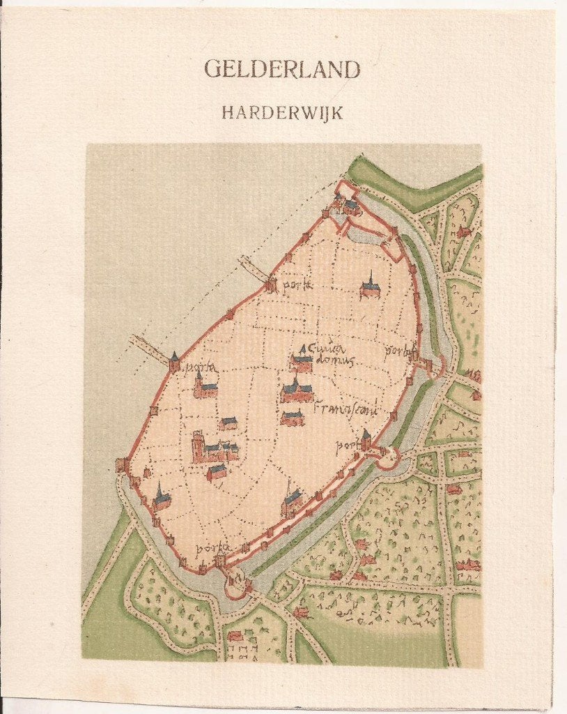 Harderwijk.Minuutkaartje van de stad door Jacob van Deventer