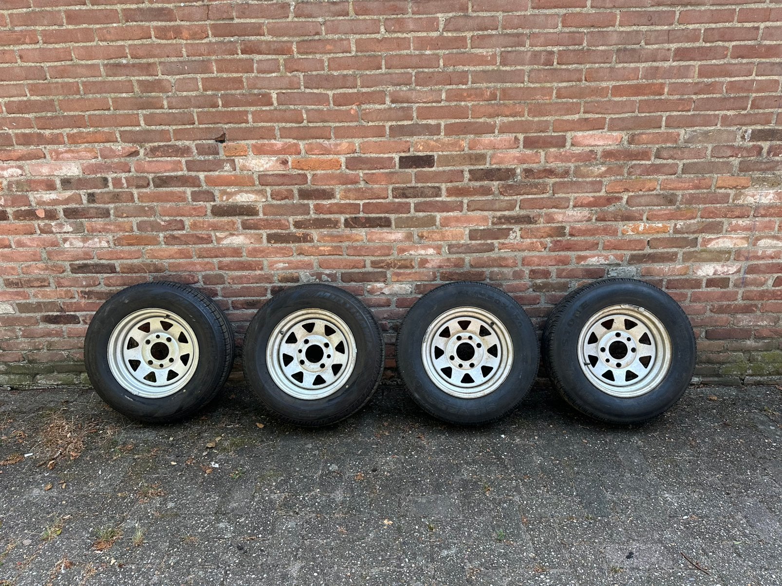 14” VW Kever Mangels velgen met 195/70R14 banden, Ophalen of Verzenden, Gebruikt