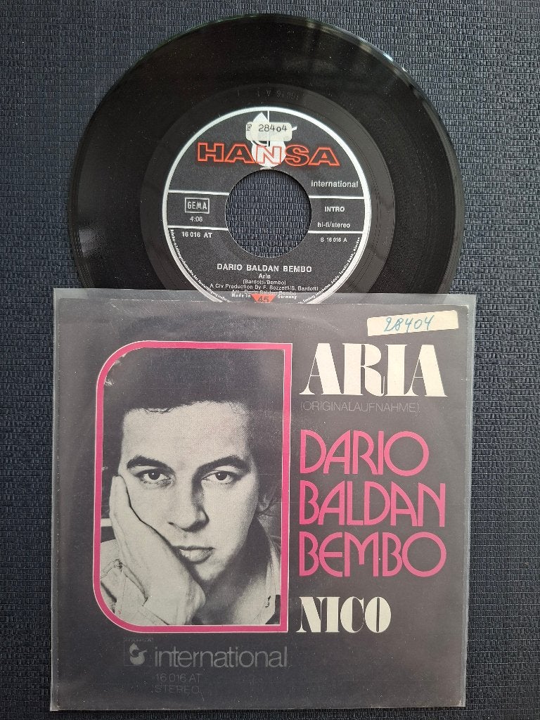 Dario Baldan Bembo - Aria, Ophalen of Verzenden, Gebruikt, 7 inch, Pop