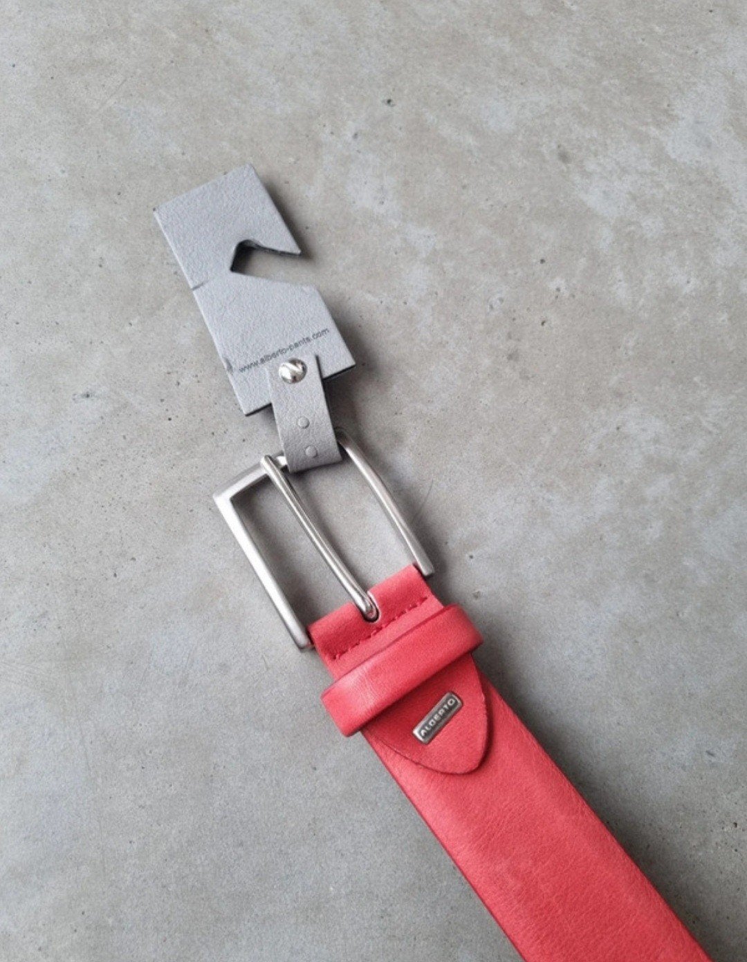 Alberto herenriem 100 cm leer rood - nieuw, Kleding | Heren, Riemen en Ceinturen, 95 tot 105 cm, Verzenden, Echt leder, Nieuw