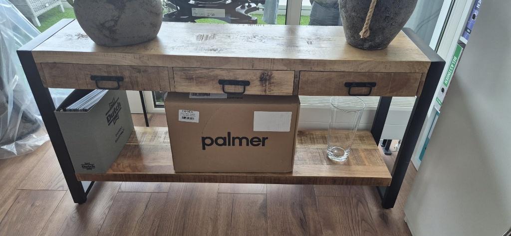 side table, Ophalen, 100 tot 150 cm, Zo goed als nieuw, Overige houtsoorten