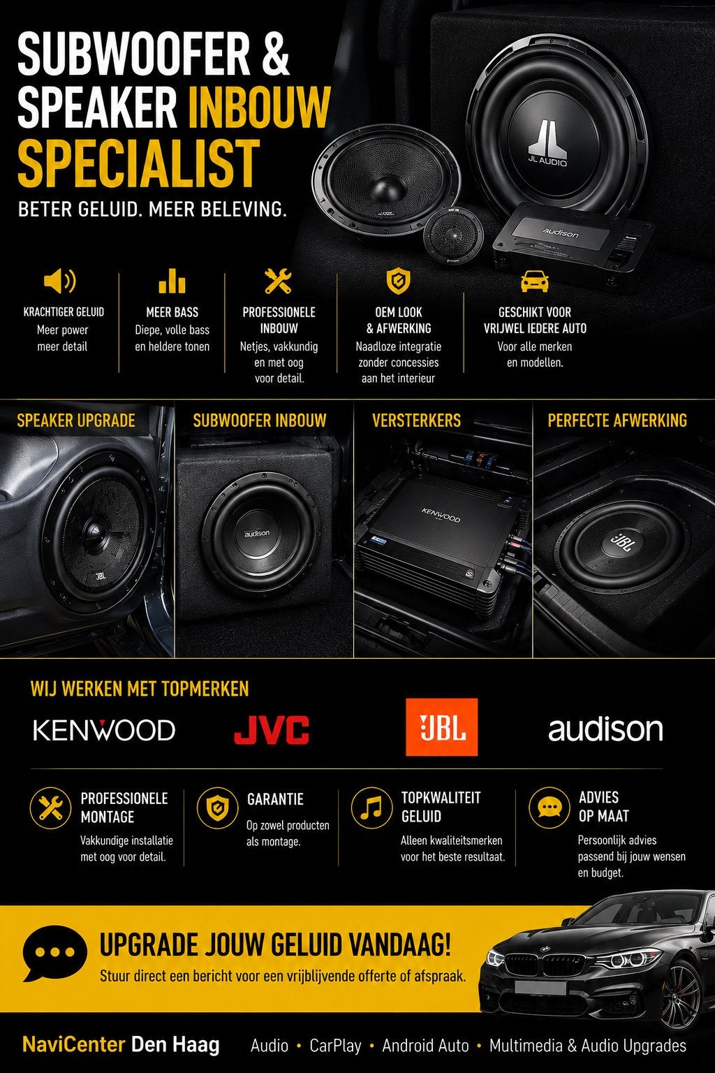 Speaker & Subwoofer Inbouw - NaviCenter Den Haag, Ophalen, Nieuw