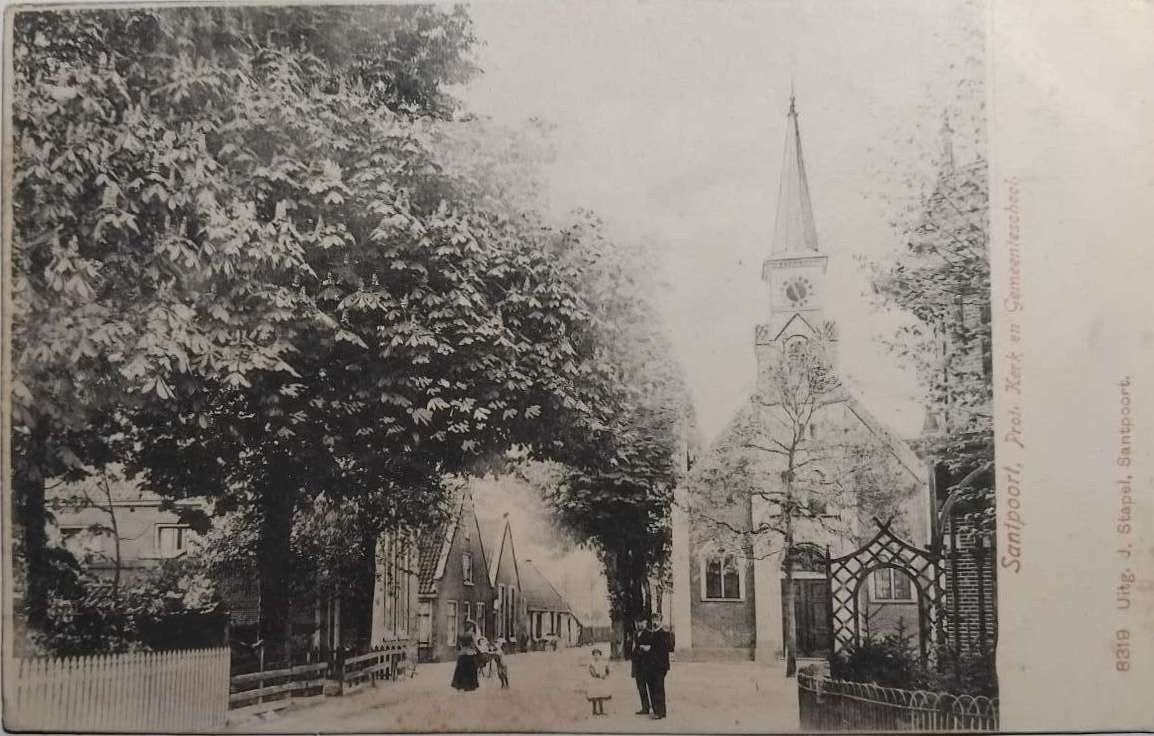 Santpoort (Noord-Holland) - Kerk & School 1904, Ophalen of Verzenden, Voor 1920, Gelopen, Noord-Holland