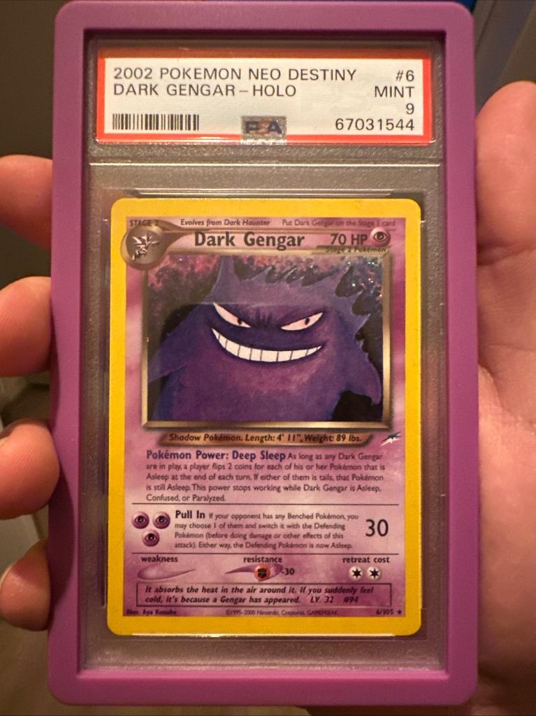 Dark gengar 6/105 PSA9, Ophalen of Verzenden, Zo goed als nieuw, Losse kaart, Foil