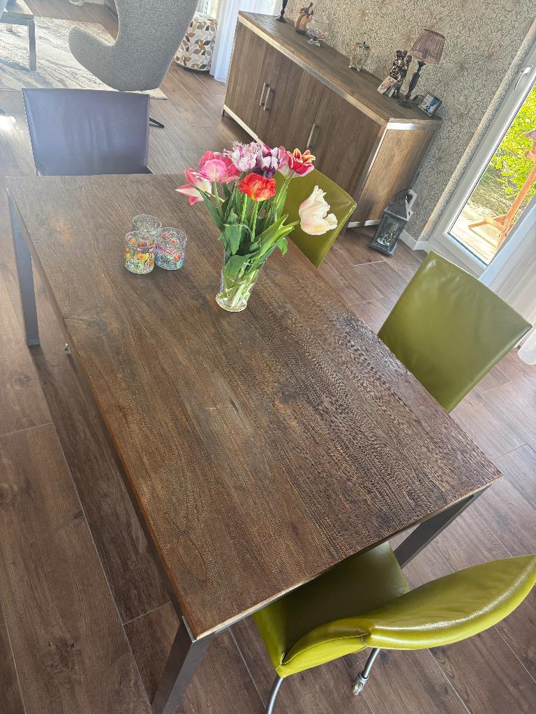 mango houten tafels 1 of 2, Huis en Inrichting, Tafels | Eettafels, Zo goed als nieuw, 50 tot 100 cm, 150 tot 200 cm, Vijf personen of meer