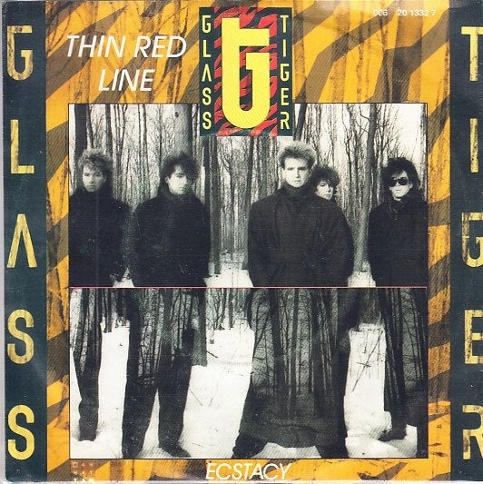 glass tiger - thin red line  ( rock / 1986), Gebruikt, 7 inch, Ophalen of Verzenden, Beschermende buitenhoes