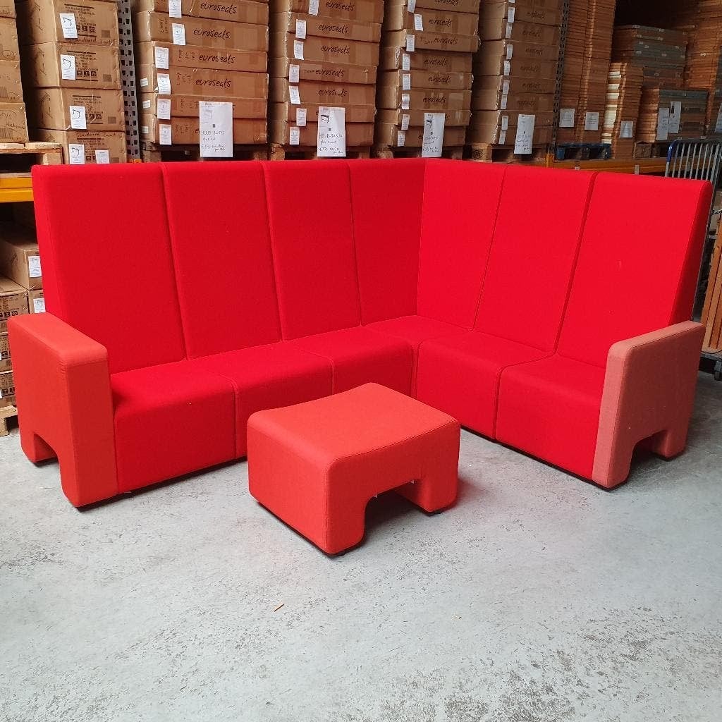 Ahrend Wachtbank Hoekbank Rood - 7-delig 278x210 cm