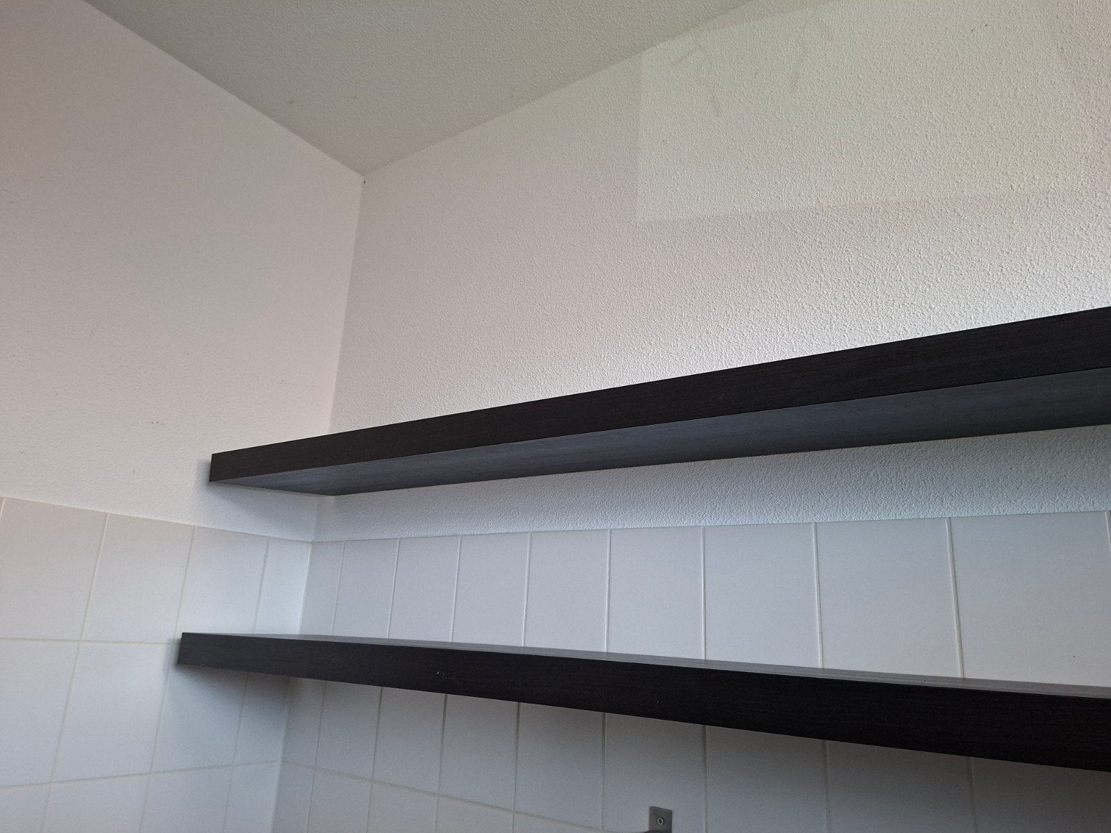 2x zwevende plank 'LACK' ikea 190 cm zwart, Ophalen of Verzenden, Zo goed als nieuw