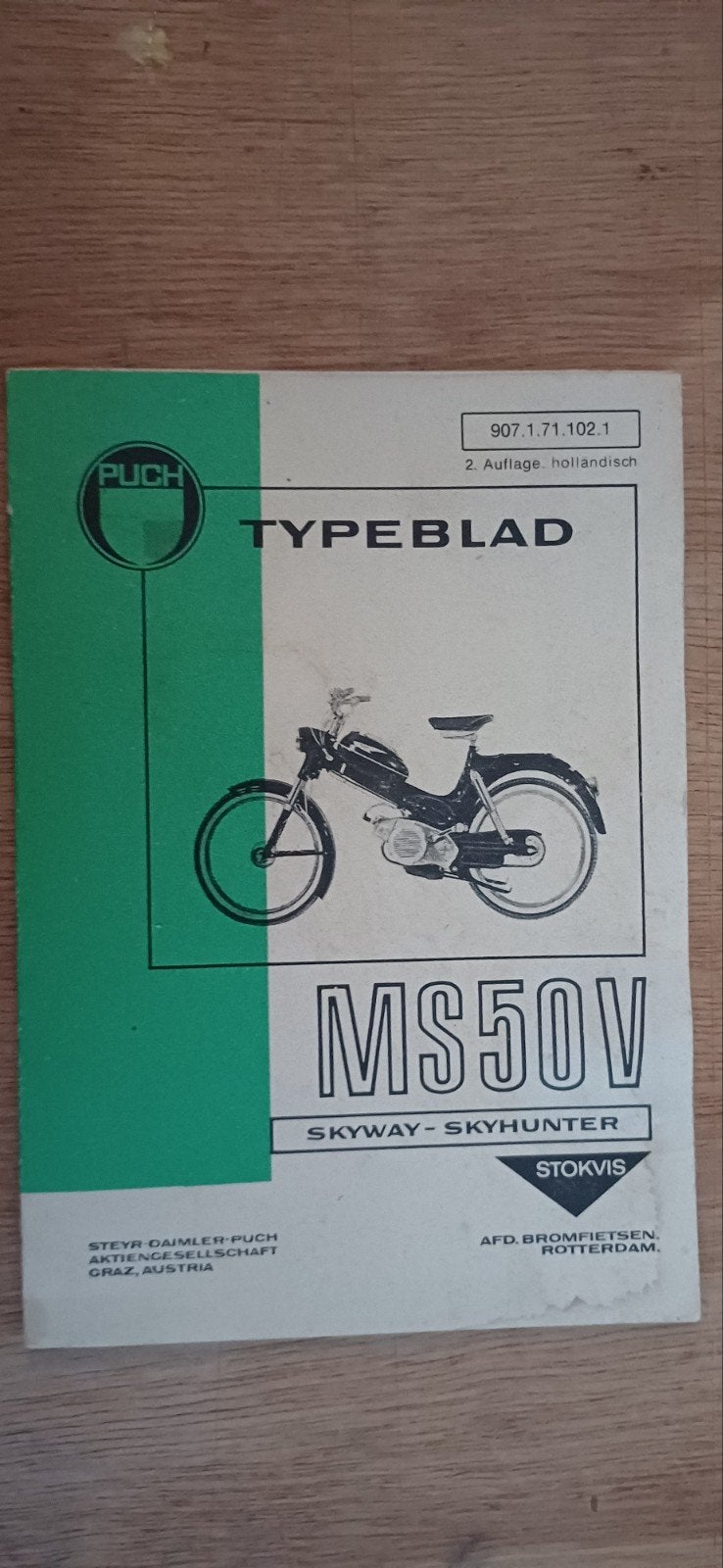 Puch  MS 50 V  Skyway - Skyhunter Typenblad., Ophalen of Verzenden
