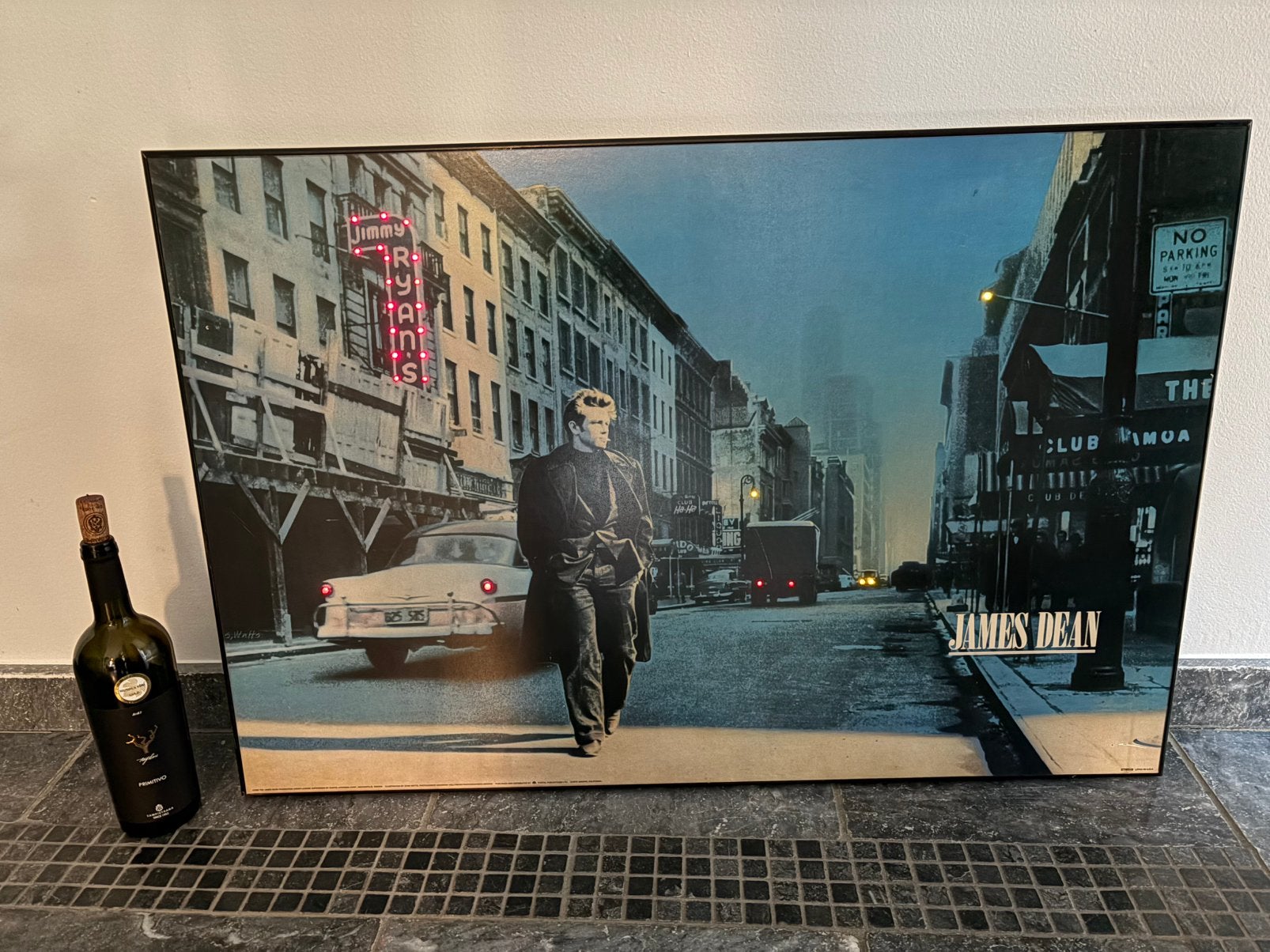 James Dean Hollywood met LED verlichting 92x62cm, Ophalen, Gebruikt, 75 tot 100 cm, Schilderij