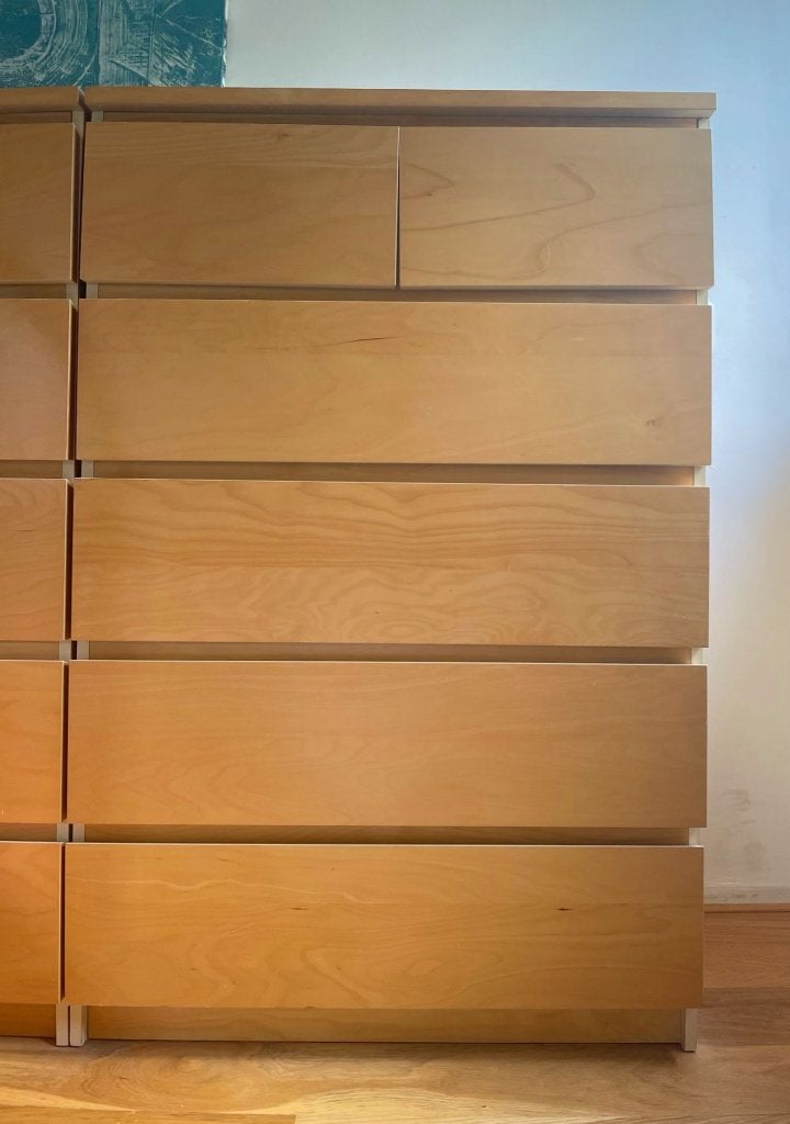 Malm ladekast eikenfineer hout Ikea, Ophalen, Gebruikt, 5 laden of meer, 100 tot 150 cm