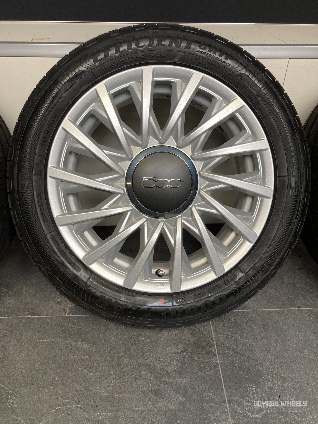 15” originel Fiat 500 velgen + banden 4x98 185/55/15 5202775, Auto-onderdelen, Banden en Velgen, Gebruikt, 15 inch, -, -