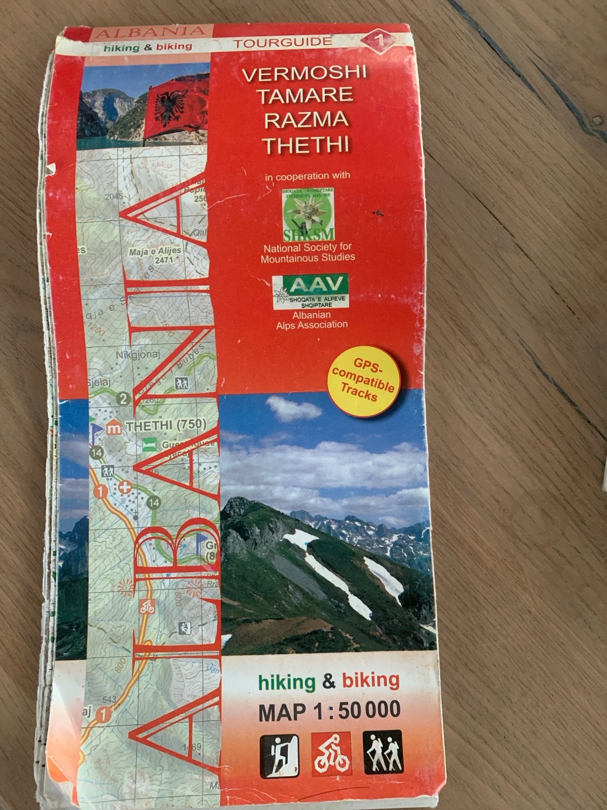 Wandelkaart Albanië: Vermoshi, Tamare, Razma, Thethi, Fiets- of Wandelgids, Europa, Ophalen of Verzenden, Gelezen