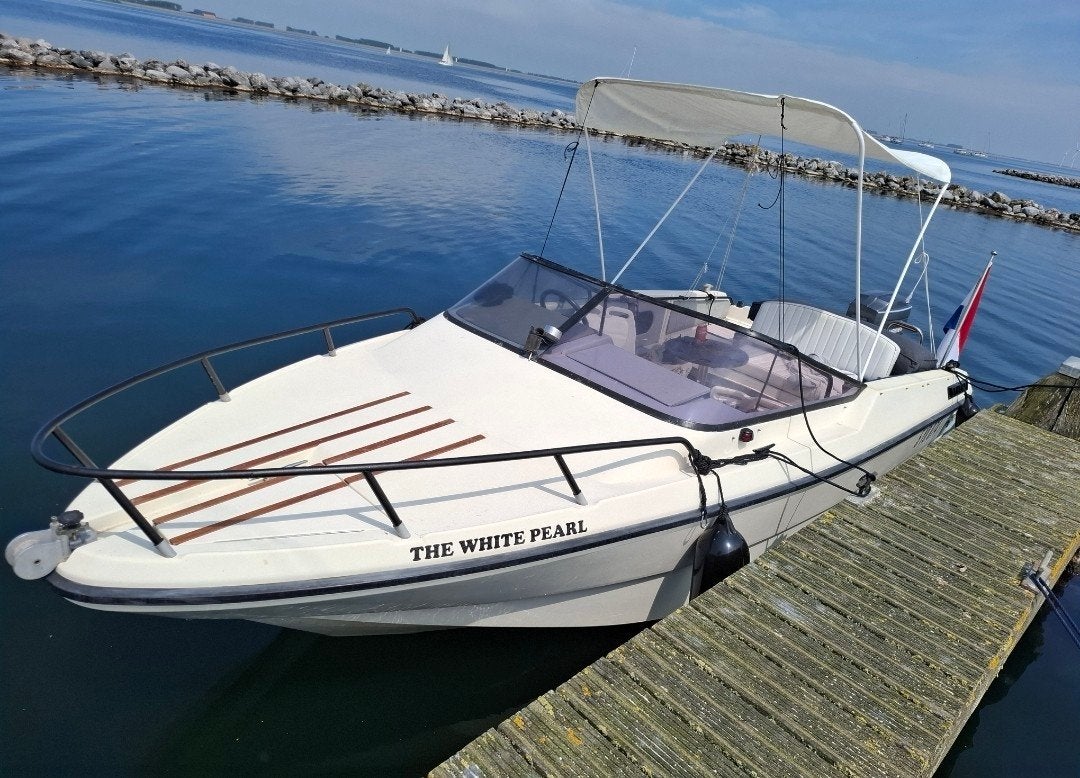 RIO 540 Open speedboot /Mariner 75pk 2 tact motor/power trim, Overige merken, Gebruikt, Buitenboordmotor, Biminitop
