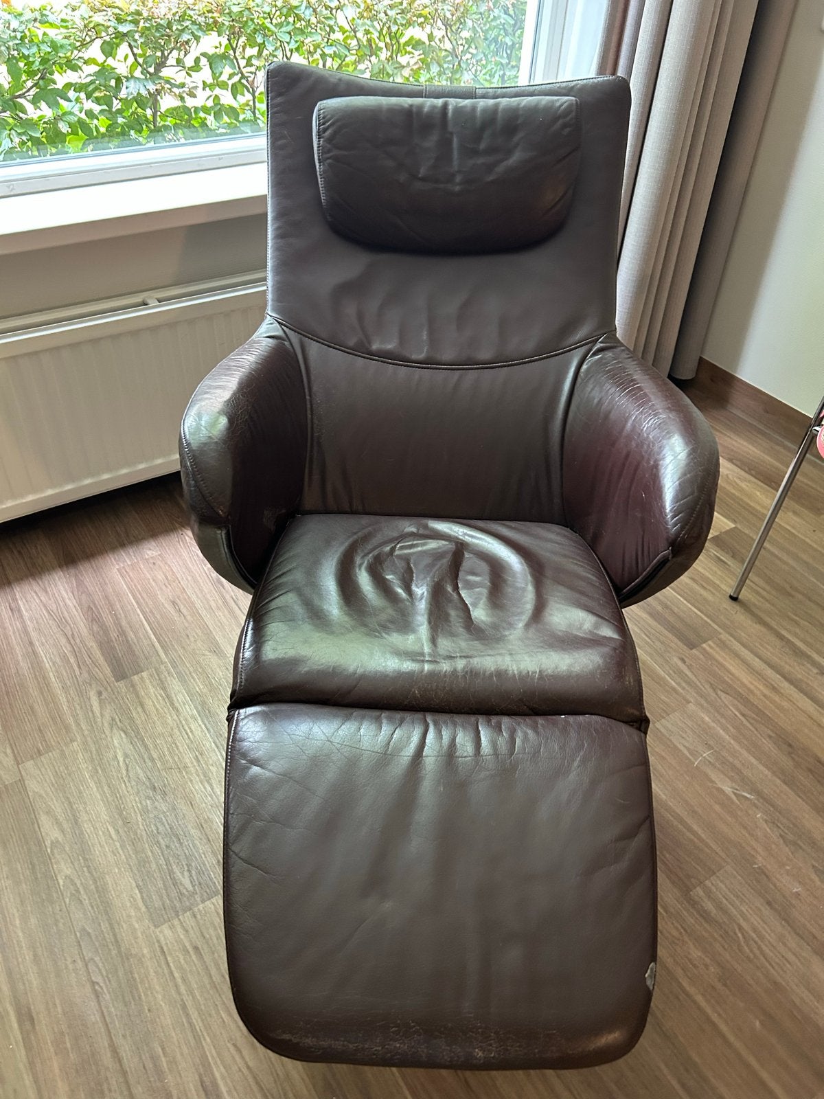 Donkerbruine Leren Relaxfauteuil - Ideaal voor Senioren, Huis en Inrichting, Ophalen, Gebruikt, Leer