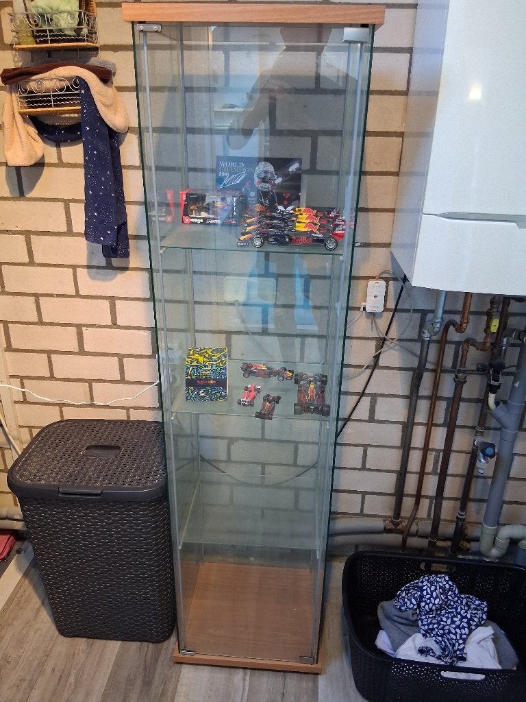 Vitrinekast, Ophalen, Minder dan 50 cm, Hout, Zo goed als nieuw