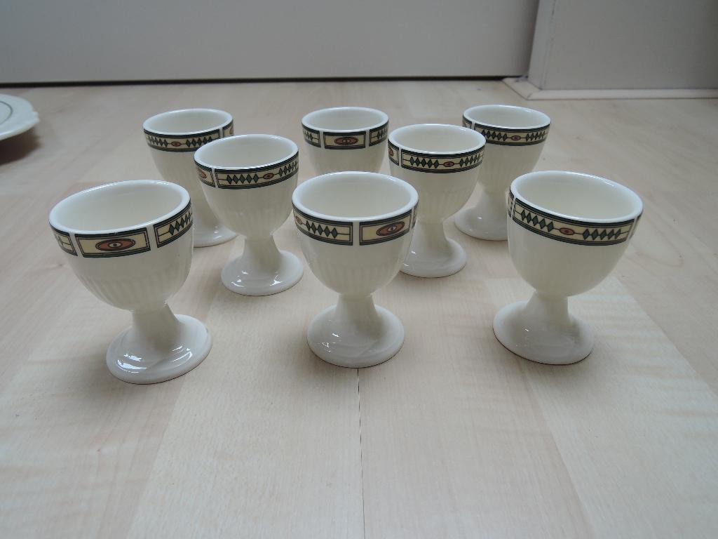 6 eier dopjes Recamier Royal Creamware, Wedgwood-look, Huis en Inrichting, Keuken | Servies, Overige typen, Ophalen of Verzenden