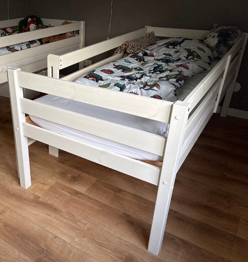 Witte halfhoogslaper 90x200 Beter Bed Pino – €65, Ophalen, Zo goed als nieuw, Halfhoogslaper