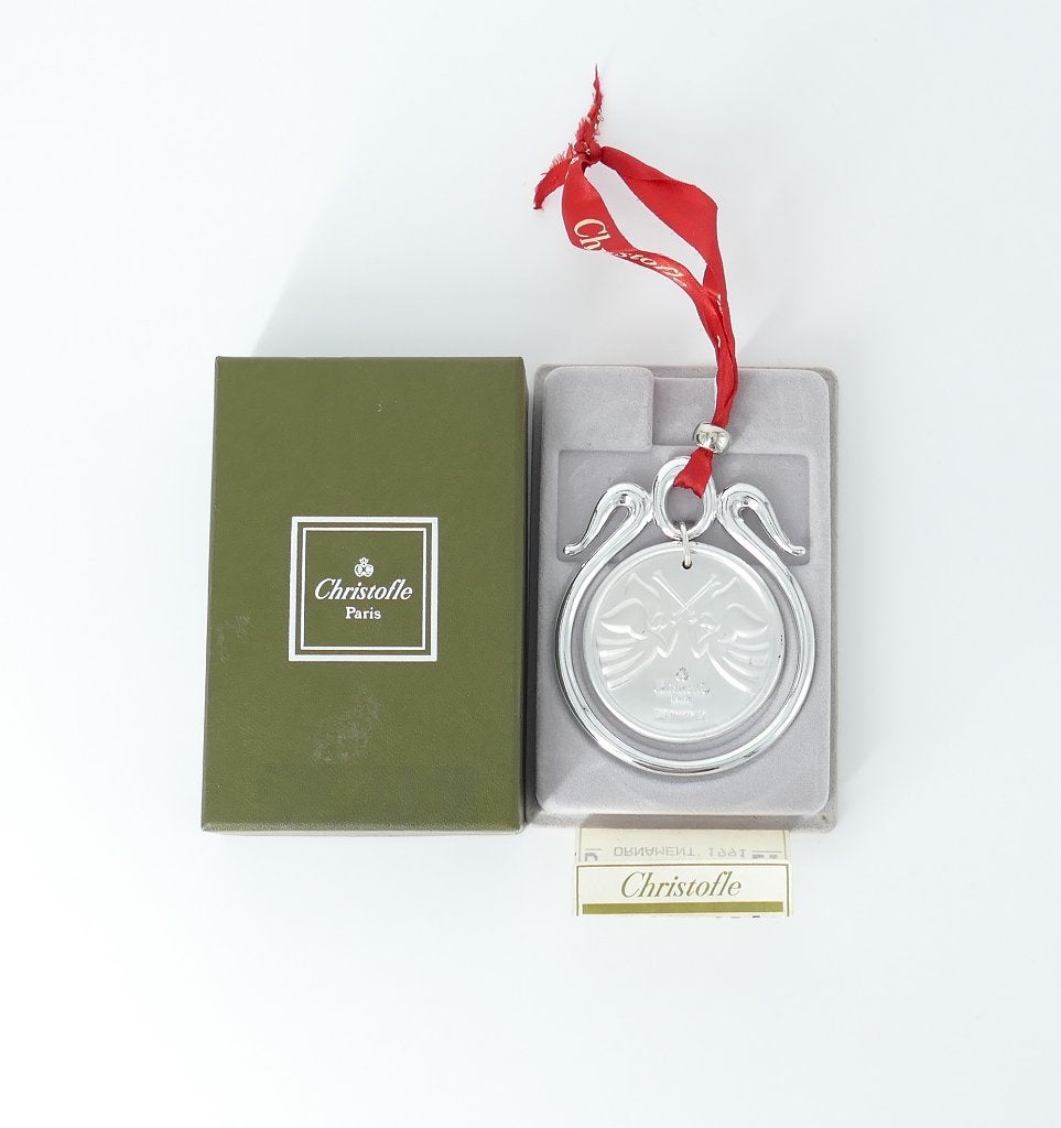 Christofle 1991 Engelen met Trompetten Kerst ornament, Antiek en Kunst, Antiek | Goud en Zilver, Ophalen of Verzenden, Zilver