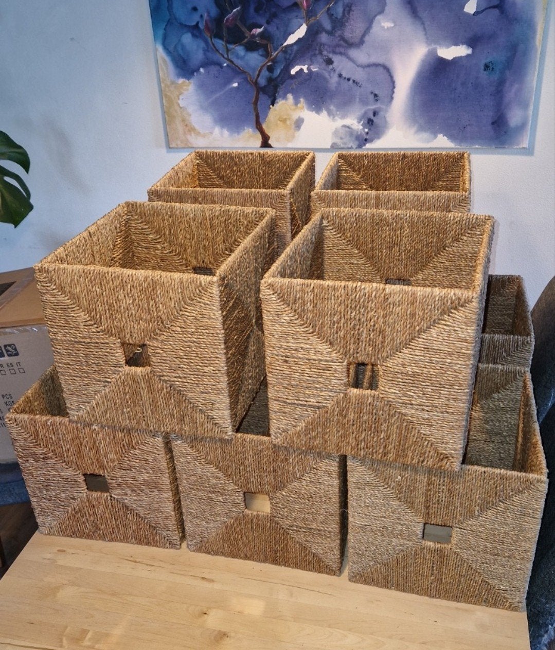 Knipsa manden, Huis en Inrichting, Woonaccessoires | Schalen en Manden, Ophalen of Verzenden, Rechthoekig, Riet