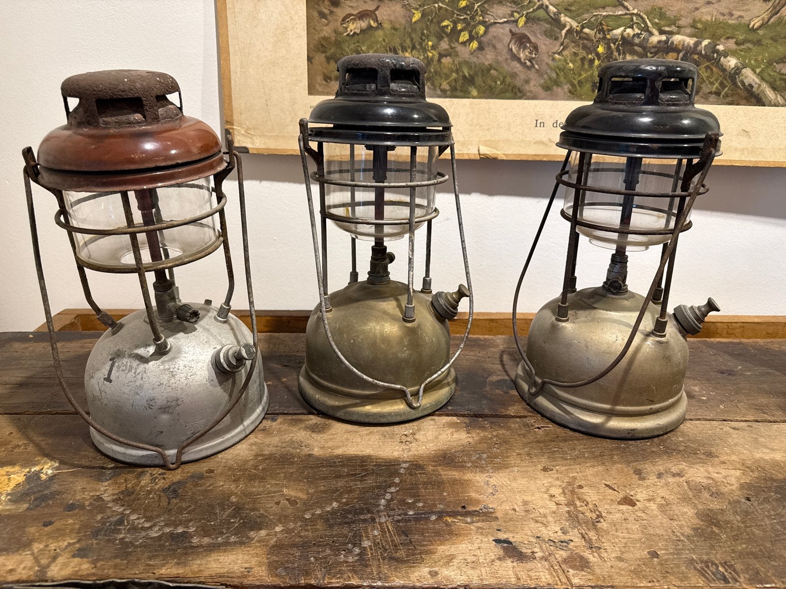 3 decoratieve Tilley benzinelampen - Engeland, Antiek en Kunst, Ophalen