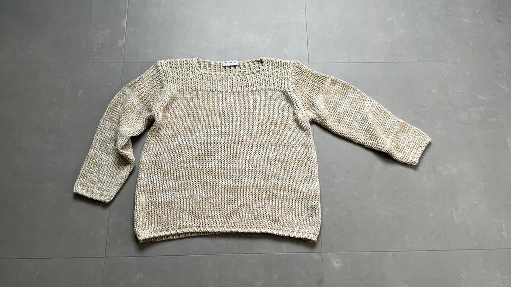 Trui Olsen grof gebreid zand brons maat 40, Ophalen of Verzenden, Zo goed als nieuw, Maat 38/40 (M), Beige