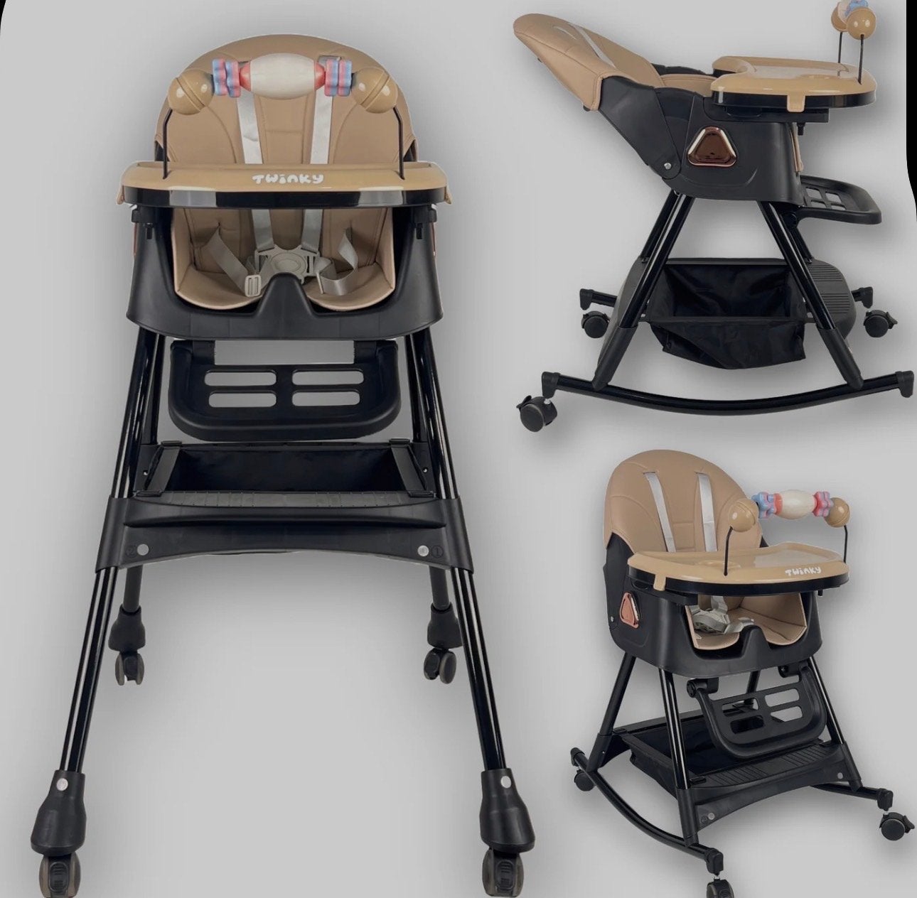 Twinky Kinderstoel SWING - Meegroeistoel met Wielen, Ophalen of Verzenden, Nieuw, Meegroeistoel, Afneembaar eetblad