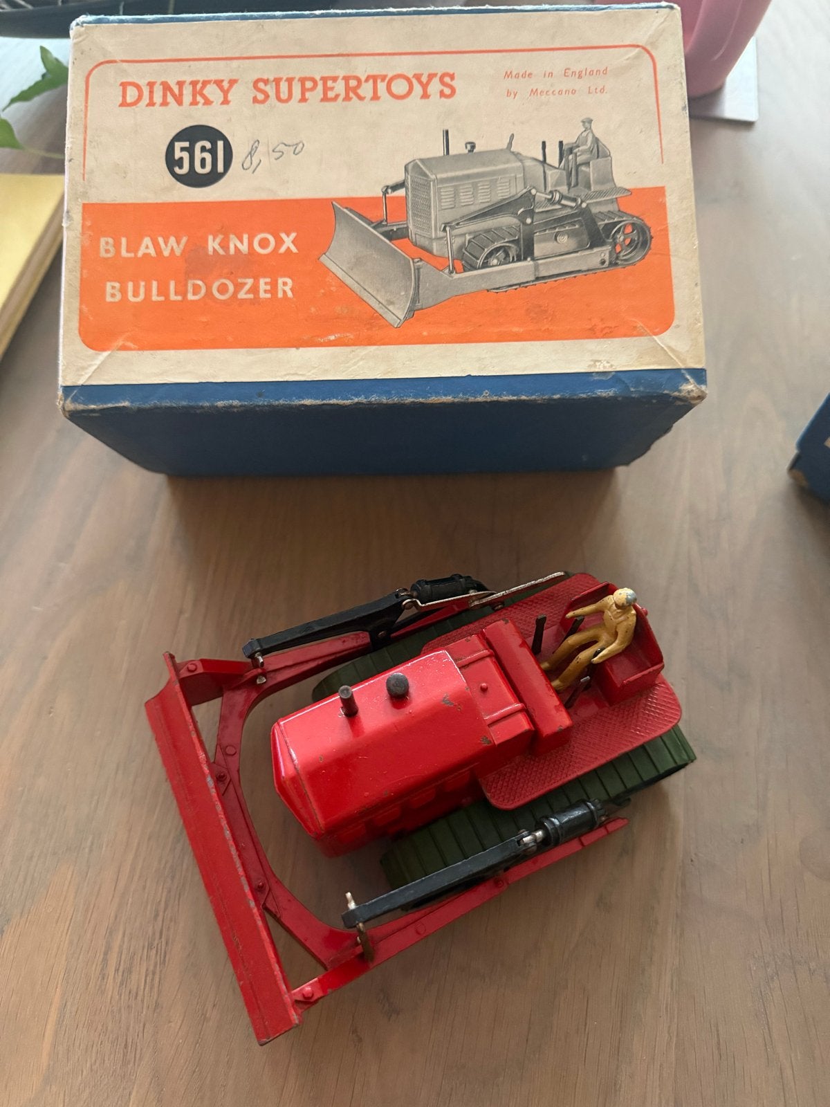 Dinky Supertoys 561 Blaw Knox Bulldozer met doos, Ophalen of Verzenden, Gebruikt