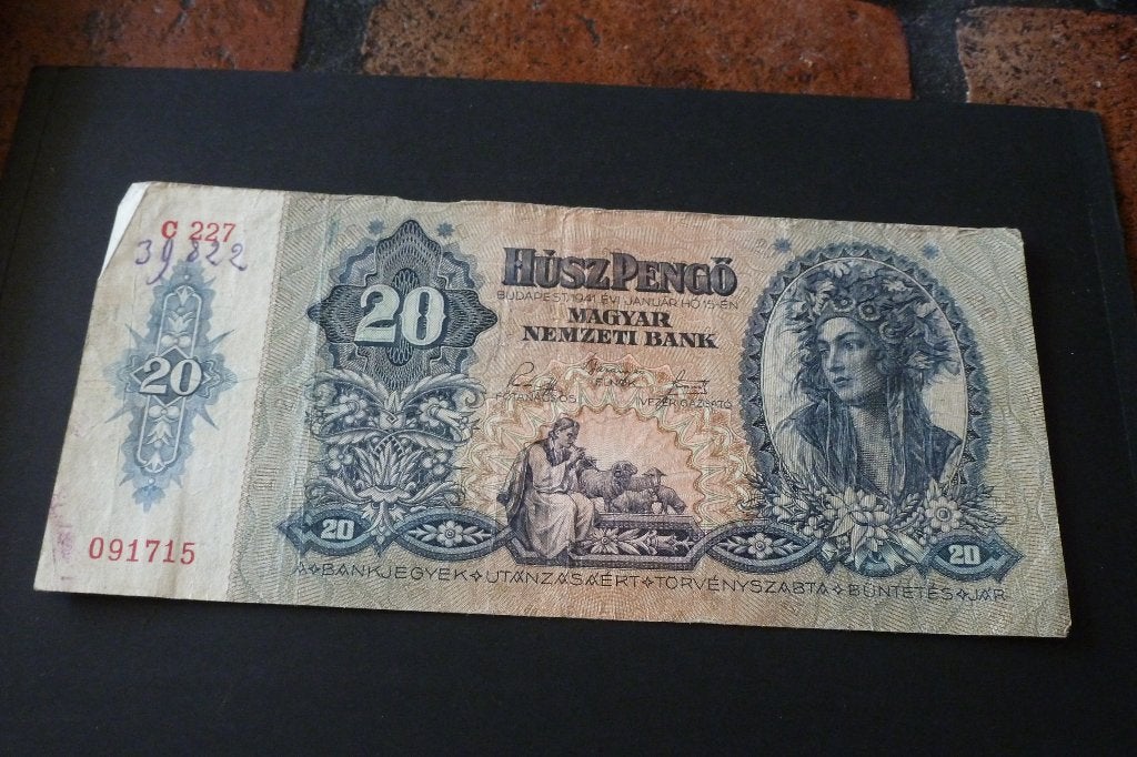 Bankbiljet - Hongarije - schaars oud biljet 20 pengo 1941, Ophalen of Verzenden, Hongarije, Los biljet