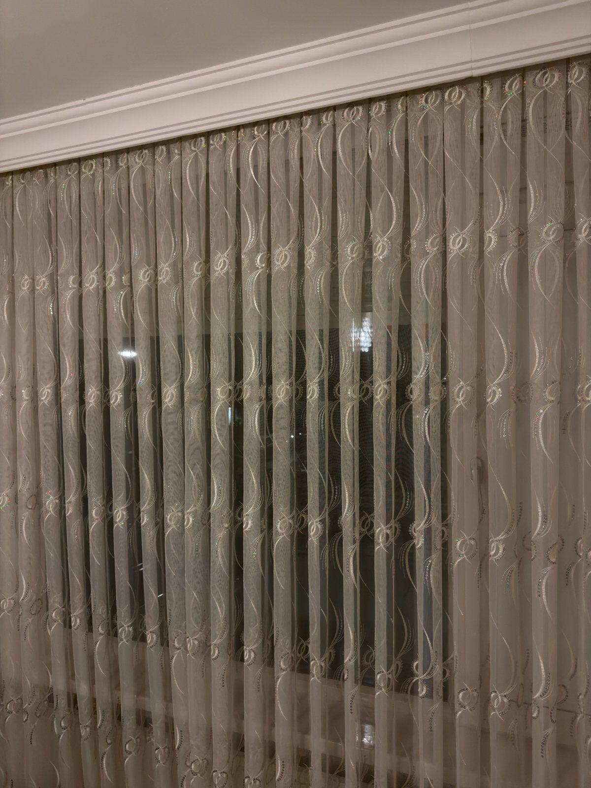 Luxe doorzichtige gordijnen - 400x260 cm, Ophalen, Zo goed als nieuw, Gordijn, Lichtdoorlatend