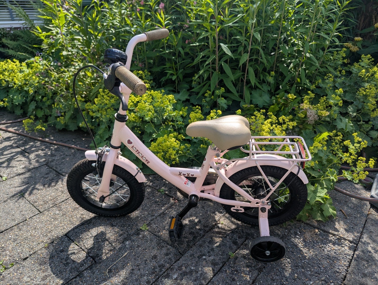 Klein roze fietsje. Ideaal om mee te leren fietsen, Ophalen, Gebruikt, Terugtraprem, Minder dan 16 inch