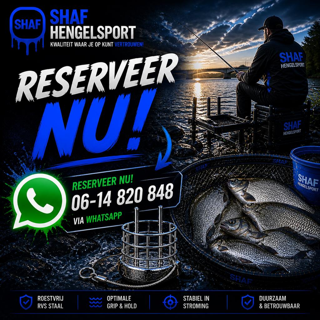 SHAF Hengelsport RVS Voerkorf - Duurzaam & Stabiel, Watersport en Boten, Hengelsport | Algemeen, Zo goed als nieuw, Overige typen