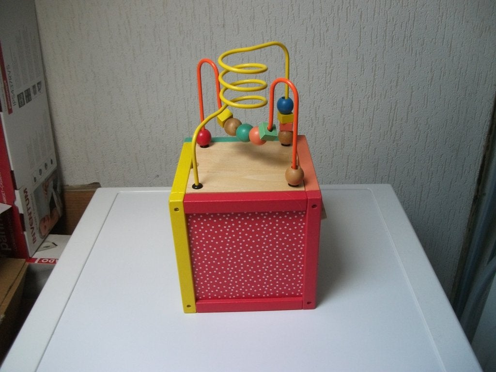 Speelkubus met stipjes, Kinderen en Baby's, Speelgoed | Houten speelgoed, Ophalen of Verzenden, Gebruikt