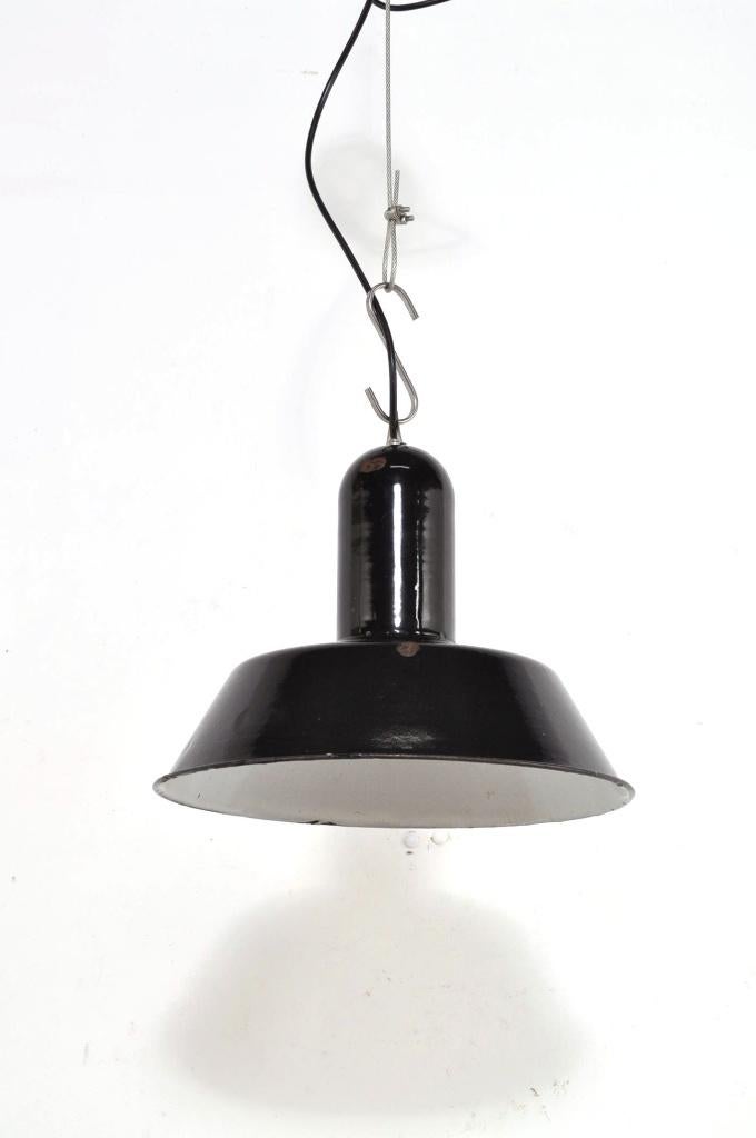 Emaille fabriekslamp lamp hanglamp industrieel, Huis en Inrichting, Lampen | Hanglampen, Ophalen of Verzenden, Gebruikt