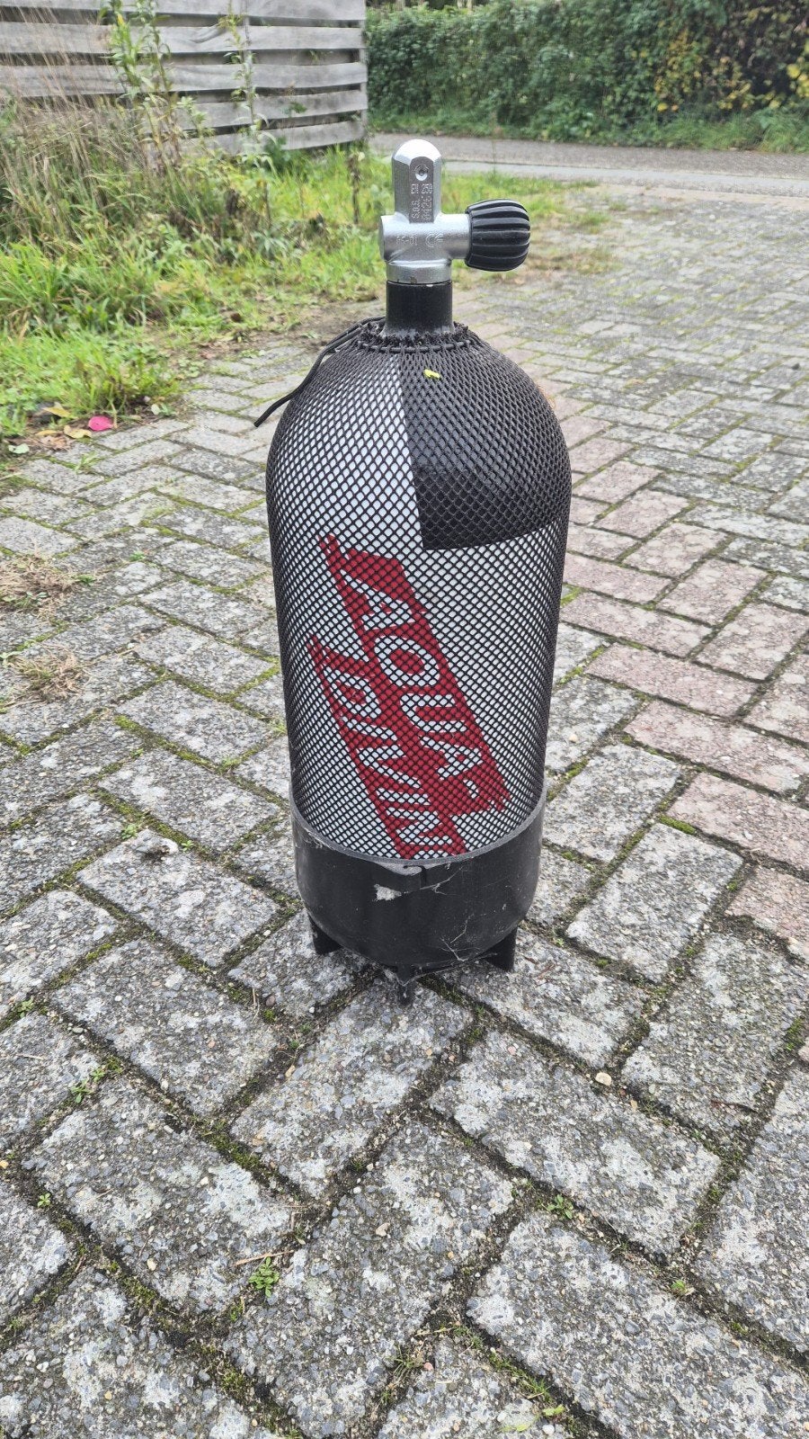 Duikfles (bommetje) 10L met net en voet, Watersport en Boten, Ophalen, Gebruikt, Duikfles