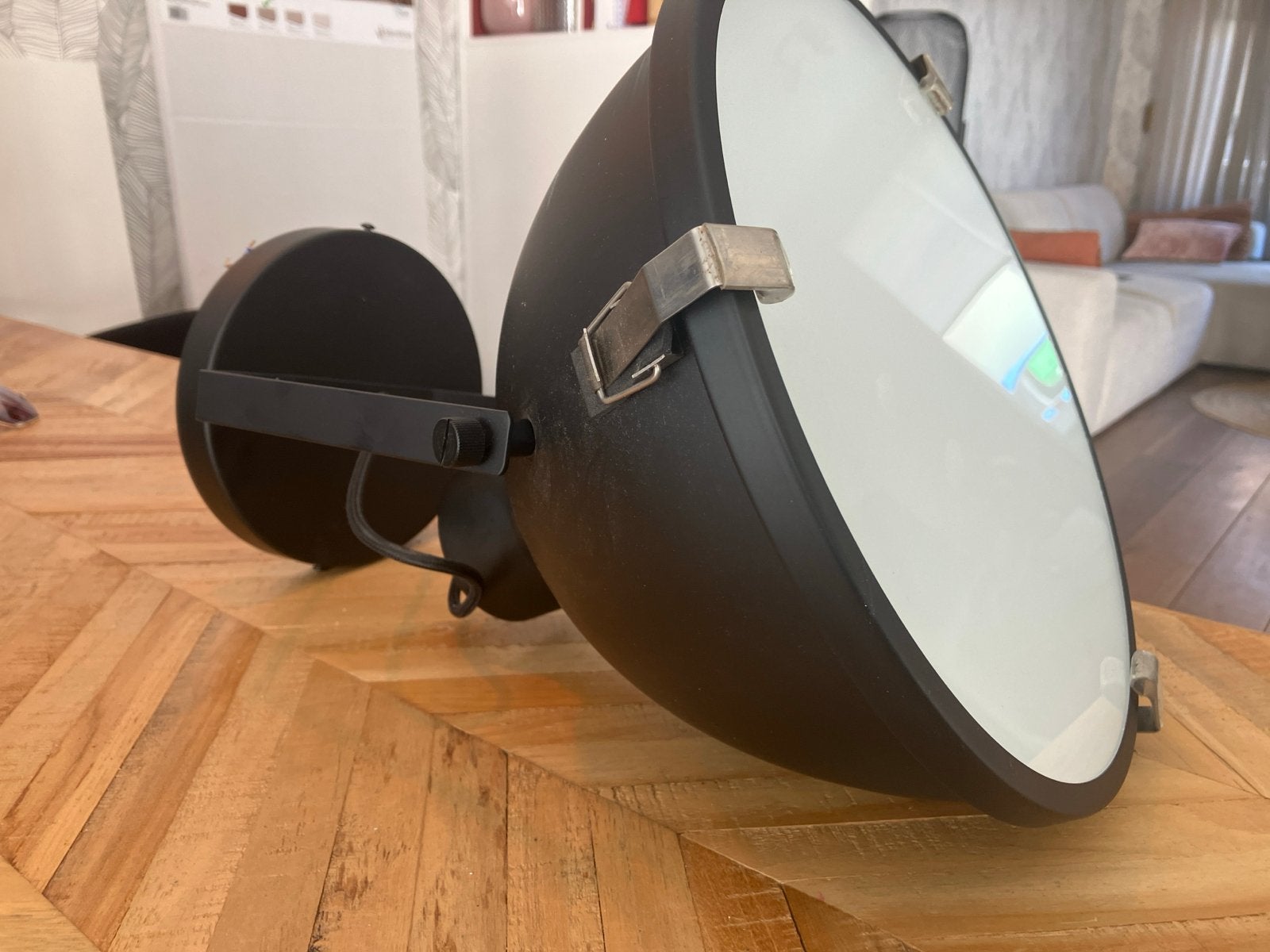 Zwarte Karwei Magnus plafondlamp - E27 fitting, Ophalen, Zo goed als nieuw, Metaal, E27 (groot)