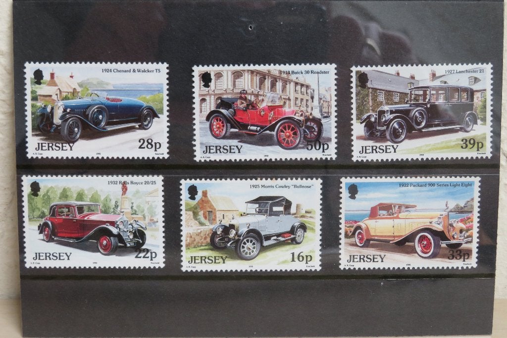 Jersey, Groot-Britannië. Serie uit 1992, 6 zegels., Ophalen of Verzenden, Postfris, Auto's