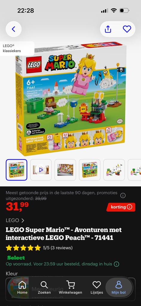 LEGO Super Mario Avonturen met interactieve Peach 71441, Overige thema's, Lego, Nieuw, Ophalen of Verzenden