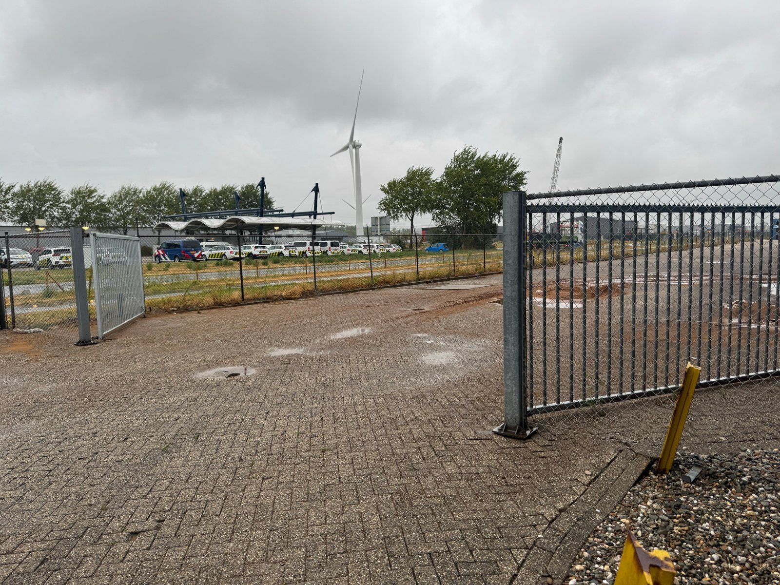 Stalen gegalvaniseerde draaipoort (2 delen), Tuin en Terras, Tuinhekken en Hekwerk, Ophalen, Met poort, Gebruikt, Overige typen
